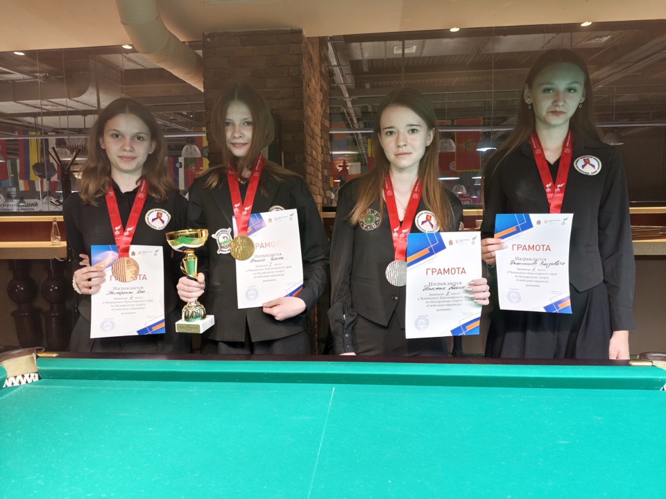 Призеры чемпионата Красноярского края по бильярду